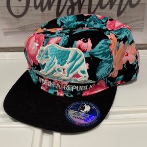 Pitbull California Republic Floral Snapback Hat -